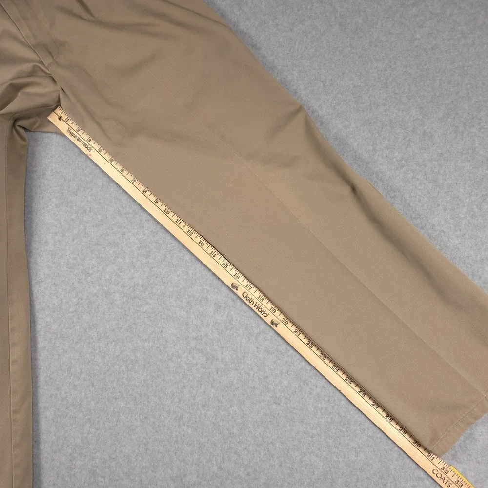 Dockers Mens 33x32 Beige Tan Classic Fit Pleated Front Chino Khaki Pants School